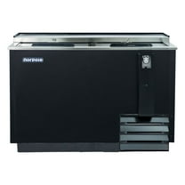 Norpole 50 in. W 16 cu. ft. Commercial Beverage Cooler Refrigerator with Sliding Door in Black in Black