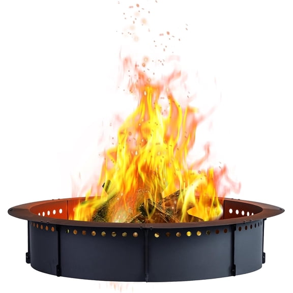 50 inch Outdoor Fire Pit Liner, Round Heavy Duty Fire Pits, Rim Insert Firepit for Outside, DIY Campfire Fireplace