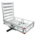 thumbnail image 1 of 50 inch x 29.5 inch Hitch Cargo Carrier,Luggage Carrier Rack with 47 inch Ramp and Hitch Tightener,Aluminum Luggage Carrier Rack for RV Trucks SUV Vans Cars, 1 of 7