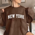 thumbnail image 1 of Up to 50% off kttectoa Womens Tops Long Sleeve Crew Neck Pullover Sweatshirts Letter Print Sweatshirts Womens Tops Fall Fashion Ladies Tops Hoodless Sweatshirt Womens Fall Fashion 2024, 1 of 3