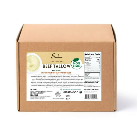 50 lbs 100% Pure Rendered All-Purpose Beef Tallow-Food Grade- Fully Rendered- USDA Inspected
