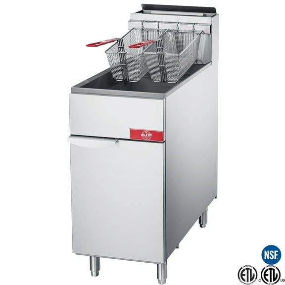 50 Lbs Commercial Deep Fryer, 120,000 BTU, 4 Burners Liquid Propane Fryer, NSF Certified