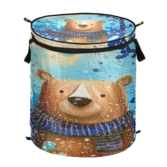 50-liter Large Capacity Laundry Basket Sealed and Dustproof Easy Carry Handles Applicable to Laundry Room Bedroom Bathroom College Dorm Midnight Forest