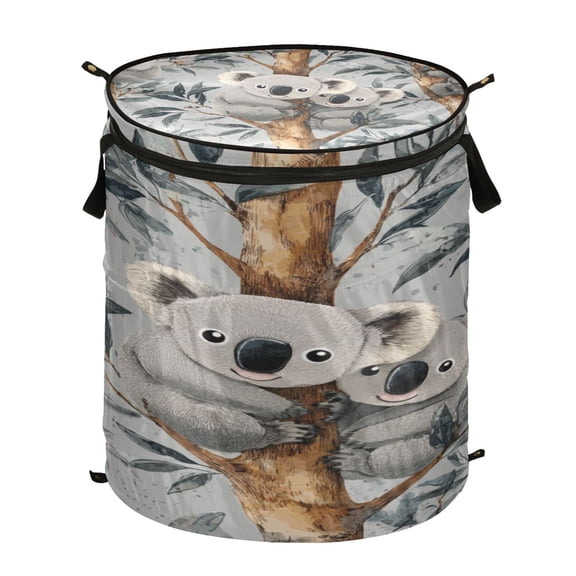 50-liter Large Capacity Laundry Basket Sealed and Dustproof Easy Carry Handles Applicable to Laundry Room Bedroom Bathroom College Dorm A Pair Of Koalas