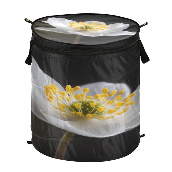 50-liter Large Capacity Laundry Basket Sealed and Dustproof Easy Carry Handles Applicable to Laundry Room Bedroom Bathroom College Dorm White Hyacinth