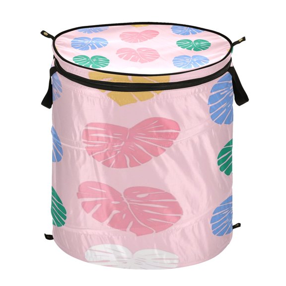 50-liter Large Capacity Laundry Basket Sealed and Dustproof Easy Carry Handles Applicable to Laundry Room Bedroom Bathroom College Dorm Monster Leaf