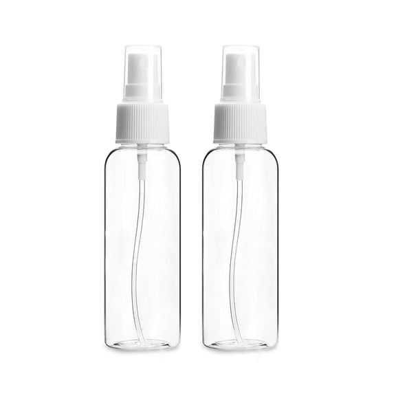 50 ml Clear Empty Fine Mist Plastic Mini Travel Spray Bottle Set, Small Refillable Liquid Containers  [Pack of 2]