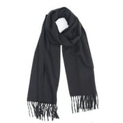 50% off Black Solid Scarfs for Women Fashion Warm Neck Womens Winter Scarves Pashmina Silk Scarf Wrap with Fringes for Ladies by Oussum