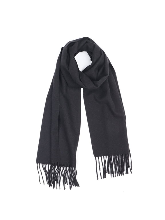 50% off Black Solid Scarfs for Women Fashion Warm Neck Womens Winter Scarves Pashmina Silk Scarf Wrap with Fringes for Ladies by Oussum