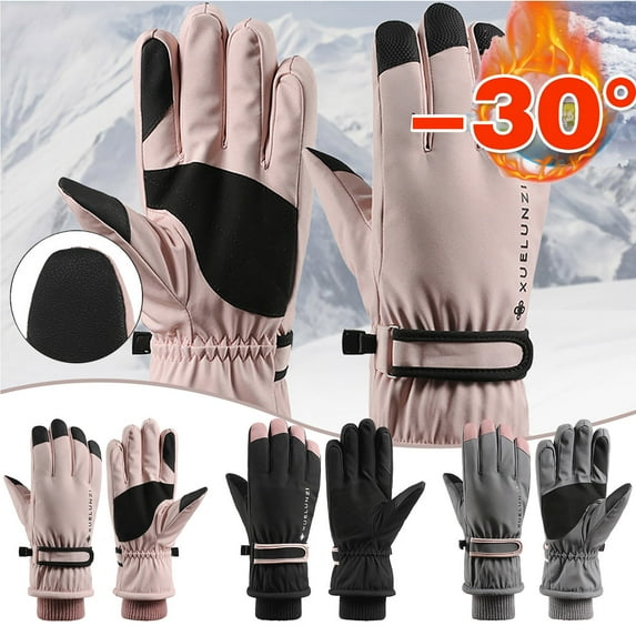 Up to 50% off! Caoblia Winter Gloves Men Thicken Leather, Fleece Liner Touch Screen Water Proof Winter Gloves Women Men for Running, Ski, Cycling, Hiking, Driving, Walking, Typing, Winter Gloves