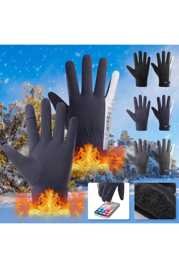 Up to 50% off! Caoblia Winter Gloves Men Thicken Leather, Fleece Liner Touch Screen Water Proof Winter Gloves Women Men for Running, Ski, Cycling, Hiking, Driving, Walking, Typing, Winter Gloves