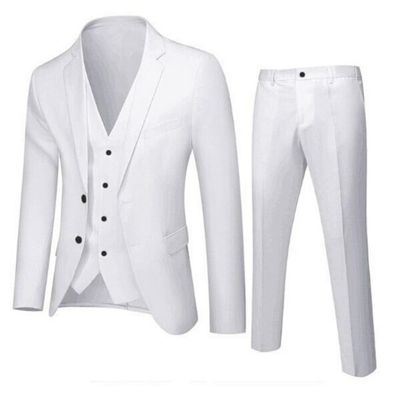 50% off Clear!Jiyugala Men's Suits Clearance $5 Men’s Suit Slim 3 Piece Suit Business Wedding Party Jacket Vest & Pants Coat