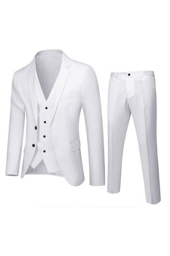 50% off Clear!Jiyugala Men's Suits Clearance $5 Men’s Suit Slim 3 Piece Suit Business Wedding Party Jacket Vest & Pants Coat