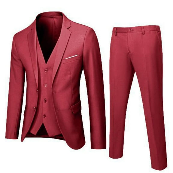 50% off Clear!Jiyugala Men's Suits Clearance $5 Men’s Suit Slim 3 Piece Suit Business Wedding Party Jacket Vest & Pants Coat