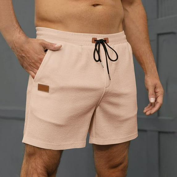 50% off Clearance! Mens Shorts, Casual Gym Shorts for Men, ZHUGeLI Men Solid Color Fashion Elastic Drawstring Pockets Exercise Casual Shorts Pants