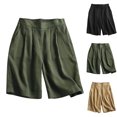 thumbnail image 1 of 50% off Clearance!Summer Fashion Plus Size Bermuda shorts for Women Casual Solid Color Loose Straight Wide Leg With Pocket, 1 of 6