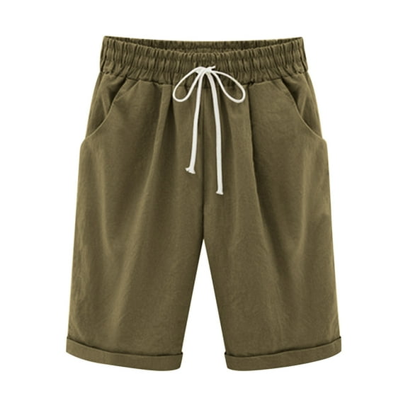 50% off Clearance!Summer Fashion Plus Size Bermuda shorts for Women Solid Color Temperament