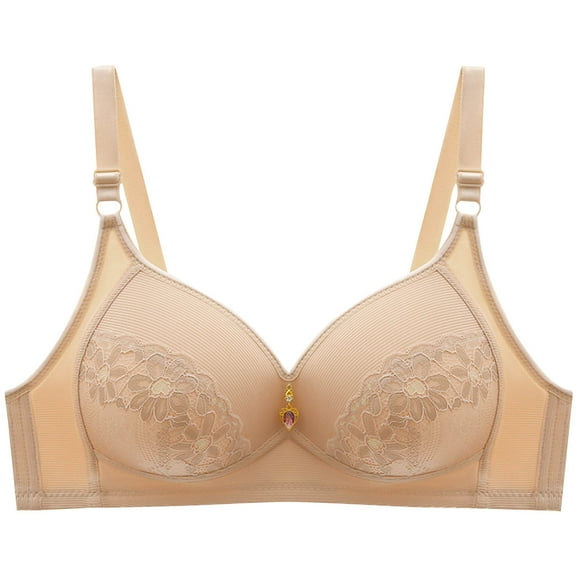 Summer Fashion Plus Size Sports Bras for Women Embroidery Thin Style Ventilate Back Buckle Without Steel Rim