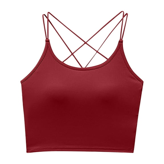 50% off Clearance!Summer Fashion Plus Size Sports Bras for Women Hanging Neck Beautiful Back Suspender With Chest Pad Tube Top Bottom Wrap Top