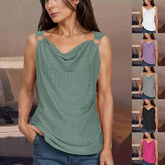 Summer Fashion Womens Tank Tops Vest Plus Size Casual Solid Sleeveless