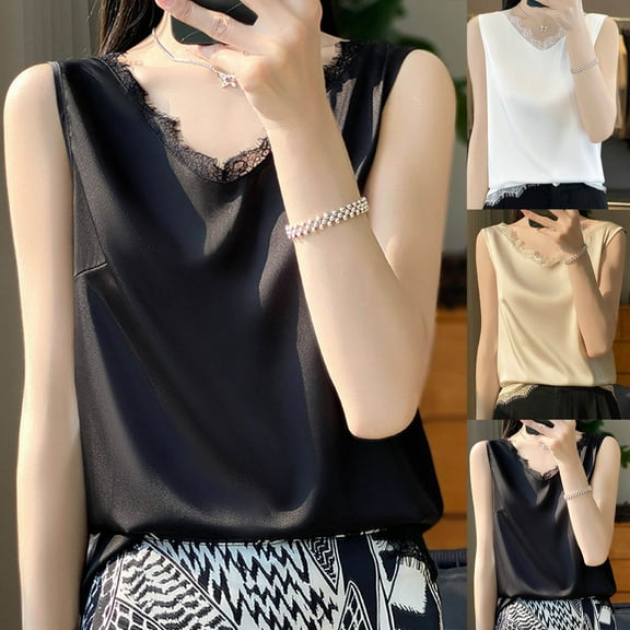 Summer Fashion Plus Size V-Neck Tank Tops for Women Trendy Clothes 2025 Casual Solid Color Loose And Comfortable Sleeveless Up to 65% off!