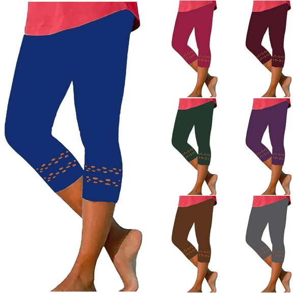 50% off Clearance! ZHUGeLI Capris for Women Casual Summer Beach Pants High Waisted Capris Matching Slim Fitting Yoga Gym Pants Cropped Pants