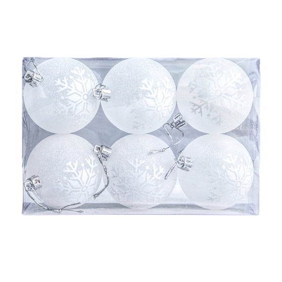 Up to 50% off! LSLJS Christmas Tree Ball Decorations for Xmas Tree, 6 Pcs 2.16 inch Transparent Shatterproof Snowflake Pattern Ice Ball Sparkling White Hanging Bauble Sphere Xmas Party Supplies