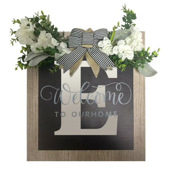 50% off Last Name Year Round Front Door Wreath,Decorative Hanging Plaques In Front Of The Door, Living Room Decor