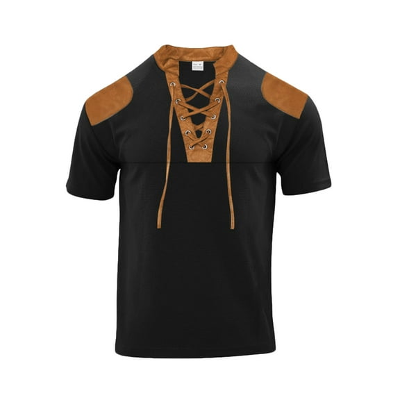 50% off Miqool Men's Summer Tracksuits 2 Pieces Outfits Casual Short Sleeve Lace Up Retro Shirts and Shorts Beach Vacation Outfits