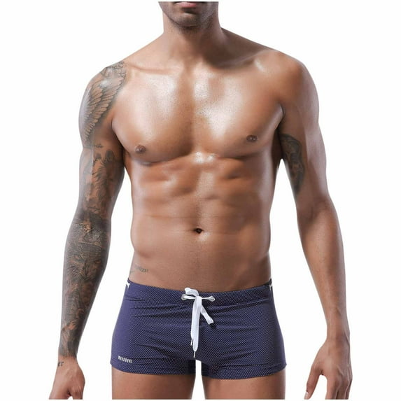 Miqool Men's Swim Trunks Sport Swimwear Quick Dry Low Rise Swim Briefs Bikini Swimsuit Beach Board Shorts Bathing Suit with Drawstring