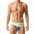 thumbnail image 1 of Miqool Mens Swim Briefs Color Blocking Bikini Swimsuit Low Waist Sport Swimming Briefs Swimwear Bathing Suit with Drawstring, 1 of 6