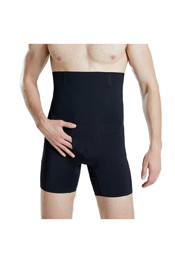 Mens Tummy Control Shapewear Underwear High Waisted Compression Shorts Body Shaper Thigh Slimmer Girdles Boxer Briefs