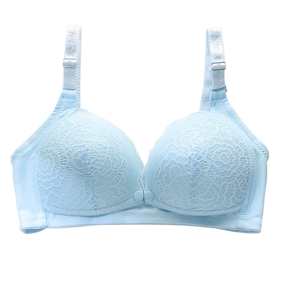 50% off Miqool Snap Close Everyday Bras, Women's Front Closure Lace Bras Wire Free Full Coverage Push Up T-Shirt Bra with Double Support (34-42BC)