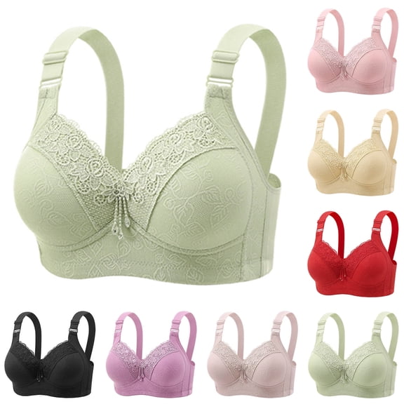 50% off Miqool Women's Plus Size Comfort T-Shirt Bra Soft Lightly Lined Wireless Push Up Bra Full Coverage Supportive Everyday Bras(44D-48D)