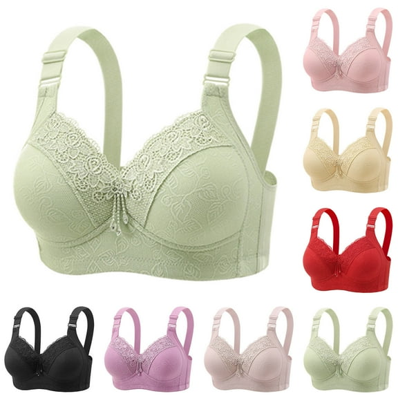 50% off Miqool Women's Plus Size Comfort T-Shirt Bra Soft Lightly Lined Wireless Push Up Bra Full Coverage Supportive Everyday Bras(44D-48D)