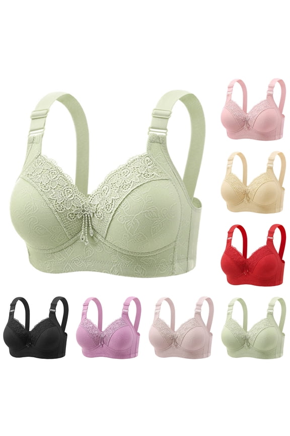 50% off Miqool Women's Plus Size Comfort T-Shirt Bra Soft Lightly Lined Wireless Push Up Bra Full Coverage Supportive Everyday Bras(44D-48D)