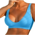 thumbnail image 1 of Miqool Women's Ribbed Seamless Bras Deep V Plunge Wireless Bras Comfortable Wire Free Sleeping Bralettes Everyday Bras with Soft Support, 1 of 5