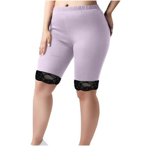 Up to 50% off! Titcea Plus Size Yoga Shorts for Women(L-5XL), High Waisted Stretchy Lace Biker Shorts, Women's Shorts for Workout/Running/Hawaiian Beach Vacation