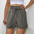 thumbnail image 1 of Up to 50% off! Titcea Women's Shorts Elastic Waist Solid Color Wide Leg Shorts with Pockets Hawaiian Beach Vacation Loose Comfort Summer Casual Shorts, Gifts for Mom/Her, 1 of 8