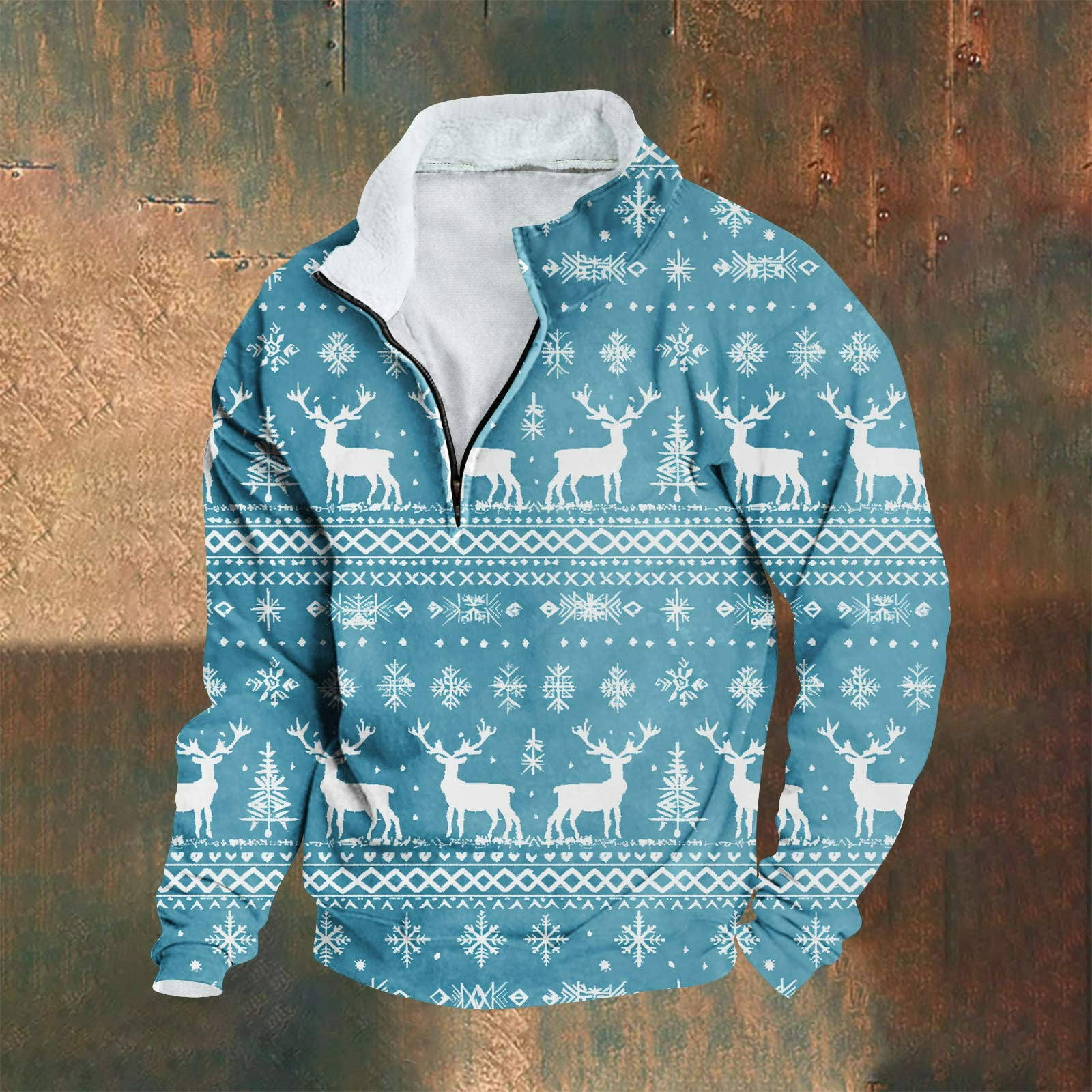 50% off Ugly Christmas Sweater! TMOYZQ Men's Sweater 1/4 Zip Ugly ...