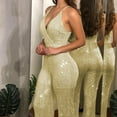 thumbnail image 1 of Lulshou Sequin Embellished Wide-Leg Jumpsuit - Women's Fashion Sleeveless Sequins Sexy Slim Fitting Suspender Playsuit Jumpsuit Wide Leg Jumpsuit, 1 of 9