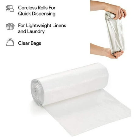 Up to 50% off! YOHOME Clear Plastic Garbage Bags Waste Basket for Kitchen, Home, office Bathroom Wastebasket Liners High Density LeakProof Kitchen Trash