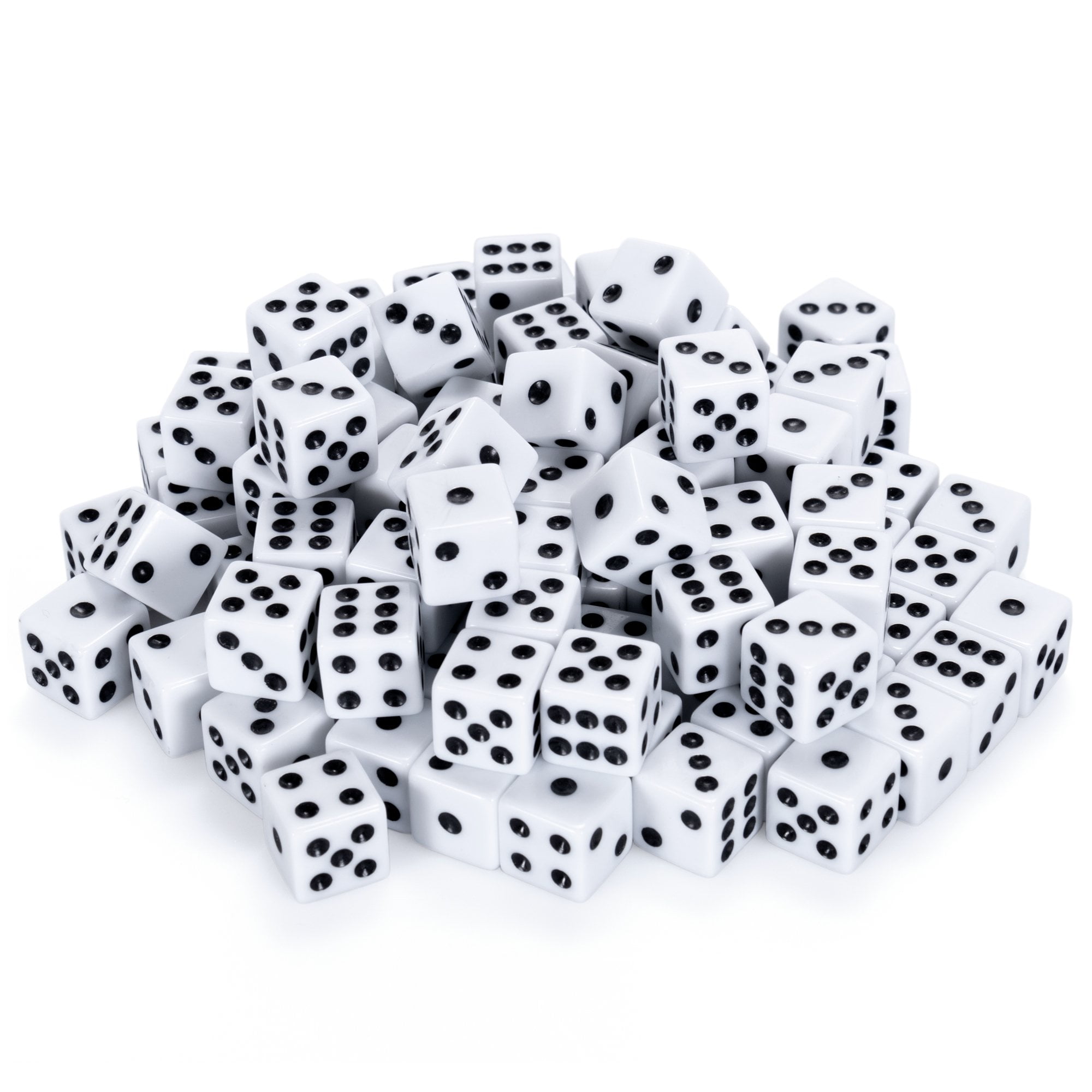 16MM Blank White Dice Set Acrylic Rounded D6 Dice Cubes for Game, Party,  Fun, DIY Sticker and Math Teaching, Pack of 50