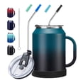 thumbnail image 1 of 50 oz Coffee Mug Insulated Tumbler with Handle and Straw - Keep Cold-36h & Hot-24h, Large Stainless Steel Coffee Cup with 2-in-1 Lid, 50oz Metal Tumbler Double Wall Vacuum Water Bottle, 1 of 10