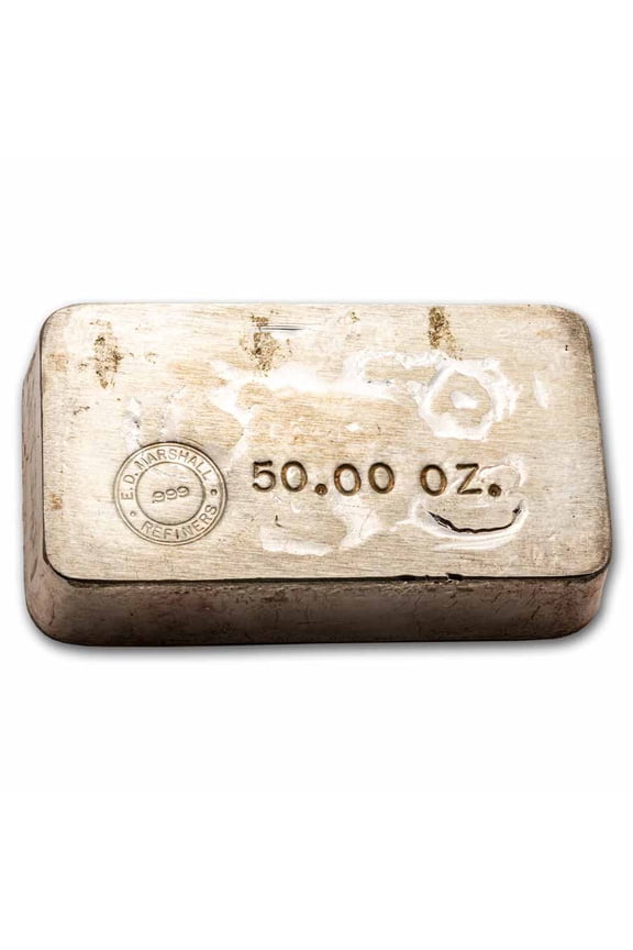 50 oz Silver Bar - E.D. Marshall Refiners