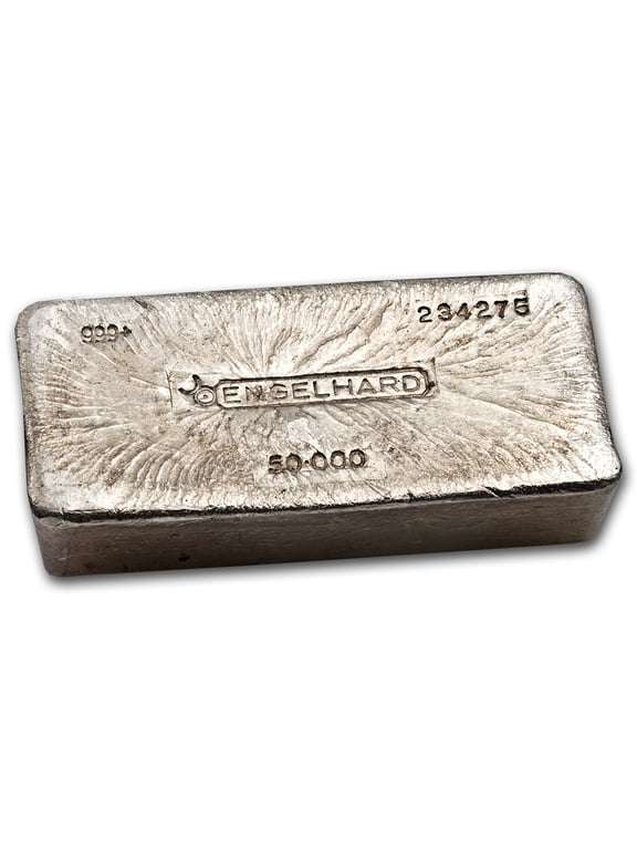 50 oz Silver Bar - Engelhard (Bull Logo, Canada, Poured)
