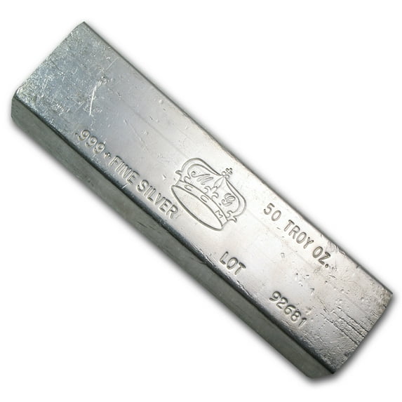 50 oz Silver Bar - MG Crown