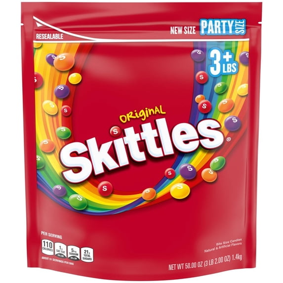 50 oz Skittles Original Fruity Candy Pack (Pack of 18)