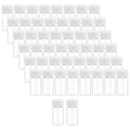 50 pack 10ml Clear Glass Liquid Sample Vial with Screw Caps,Empty Refillable Travel Glass Essential Oil Bottle Preservation Storage Test Vials Container