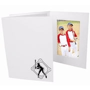 50 pack BASEBALL foil br on white cardboard photo folder frame - 4x6